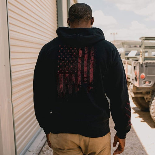 1776 Flag Full-Zip Hoodie - Black