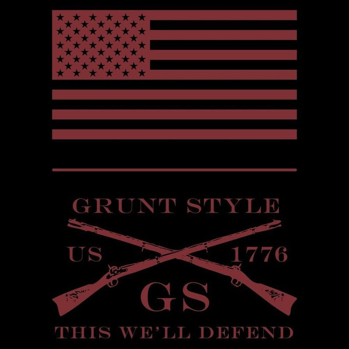 Grunt Style 1776 Flag Full-Zip Hoodie - Black artwork