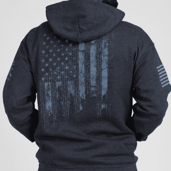 Grunt Style 1776 Flag Hoodie - Dark Heather Gray