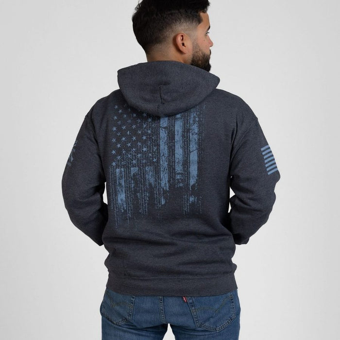 Grunt Style 1776 Flag Hoodie - Dark Heather Gray