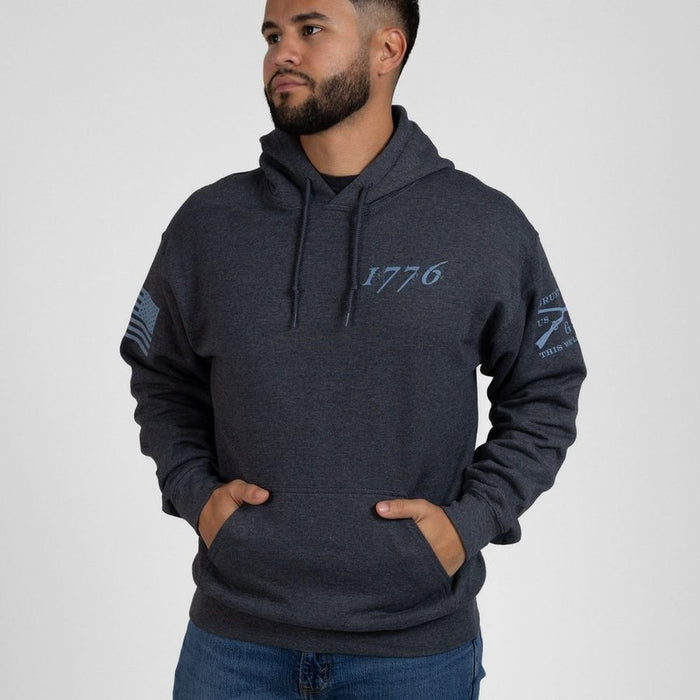 Grunt Style 1776 Flag Hoodie - Dark Heather Gray