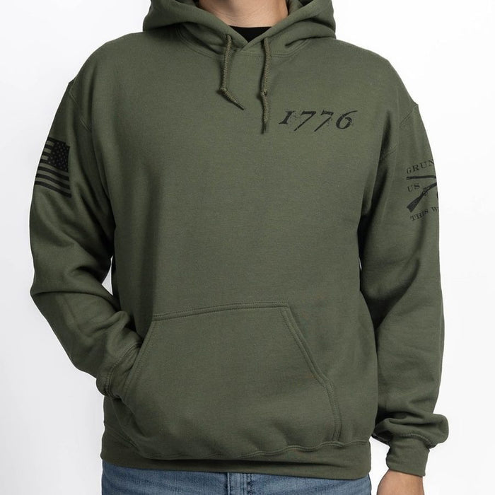 1776 Flag Hoodie - Military Green