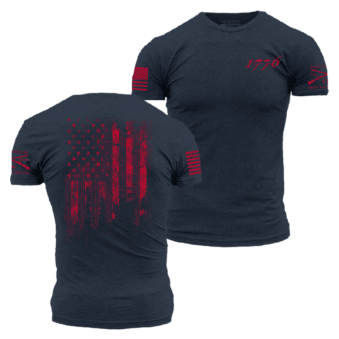 Grunt Style 1776 Flag T-Shirt - Midnight Navy