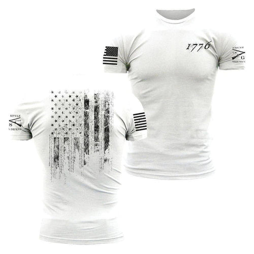 1776 American Flag Tee Shirt White | Grunt Style