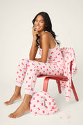 4-Piece Bow Print Thermal Lounge Set - 4-Piece Set - P.J. Salvage