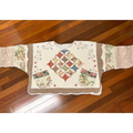 Heirloom Quilted Patchwork Top with Crochet Lace Sleeves