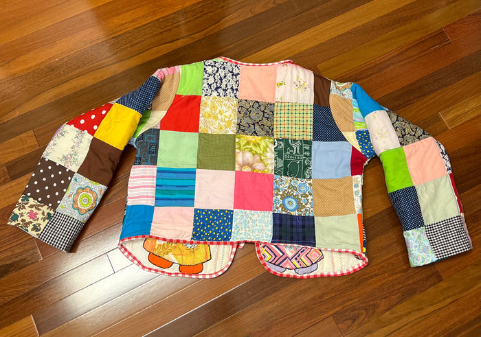 Sunbonnets and patchy Reversible Vintage Quilt Jacket