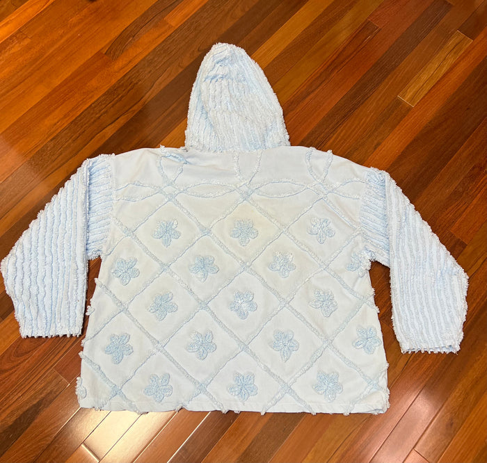 Vintage crisscross trellis chenille hoodie