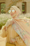 Al Qasr Satin Shawl - Amber