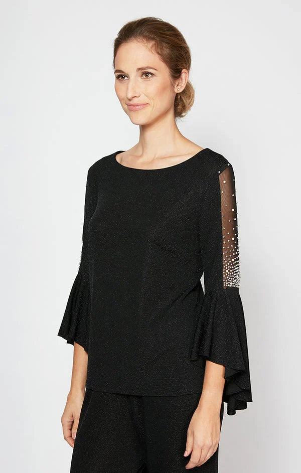 Alex Evening Bateau Neckline Evening Top 8327523