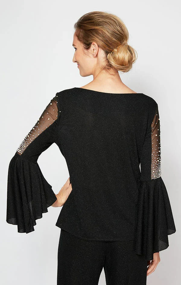 Alex Evening Bateau Neckline Evening Top 8327523