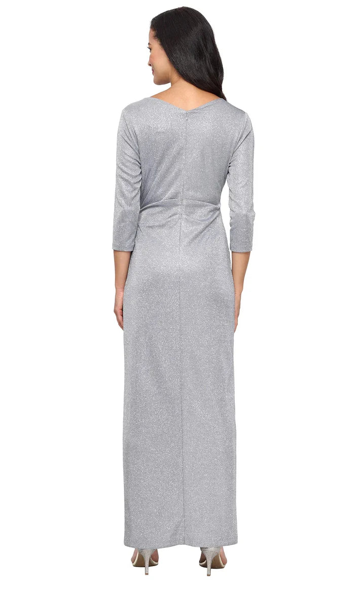 Alex Evening Metallic 3/4 Sleeve Dress 8127874
