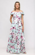 Alex Evening Off the Shoulder Floral Evening Dress 8192033