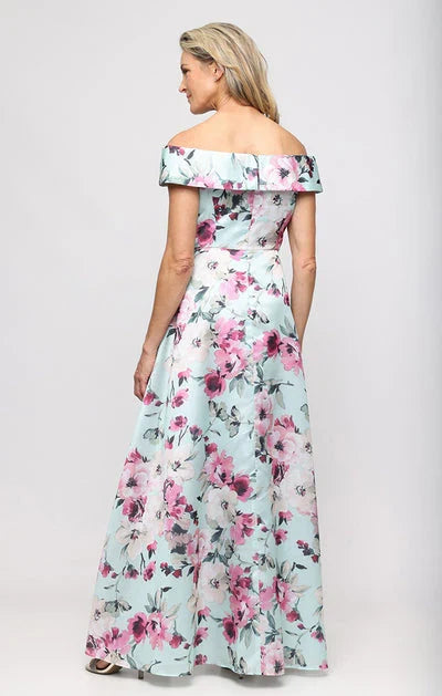 Alex Evening Off the Shoulder Floral Evening Dress 8192033