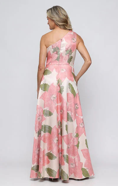 Alex Evening One Shoulder Floral Long Evening Dress 8181287