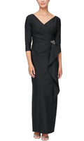 Alex Evening V-Neck Long Dress 8134289