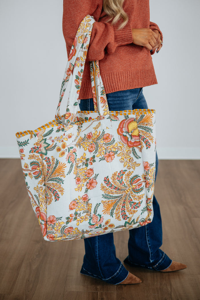 Alina Quilted Tote Bag