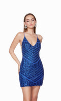 Alyce Paris Sequin Lace-up Back HoCo Dress 4657