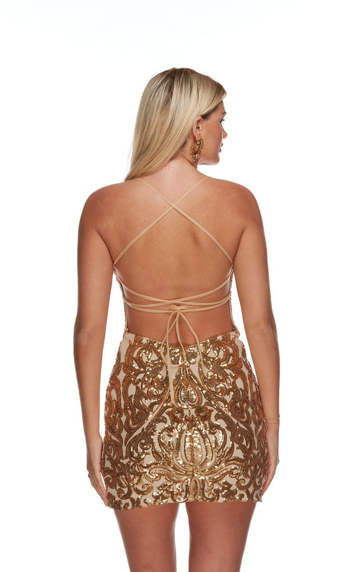 Alyce Paris Square Neck Sequin HoCo Dress 4622