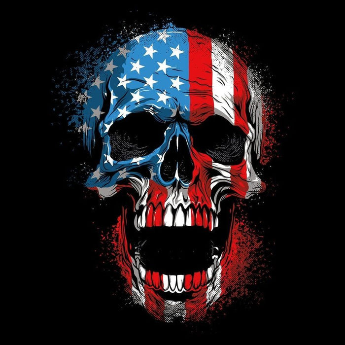 Grunt Style American Reaper Skull T-Shirt - Black-artwork