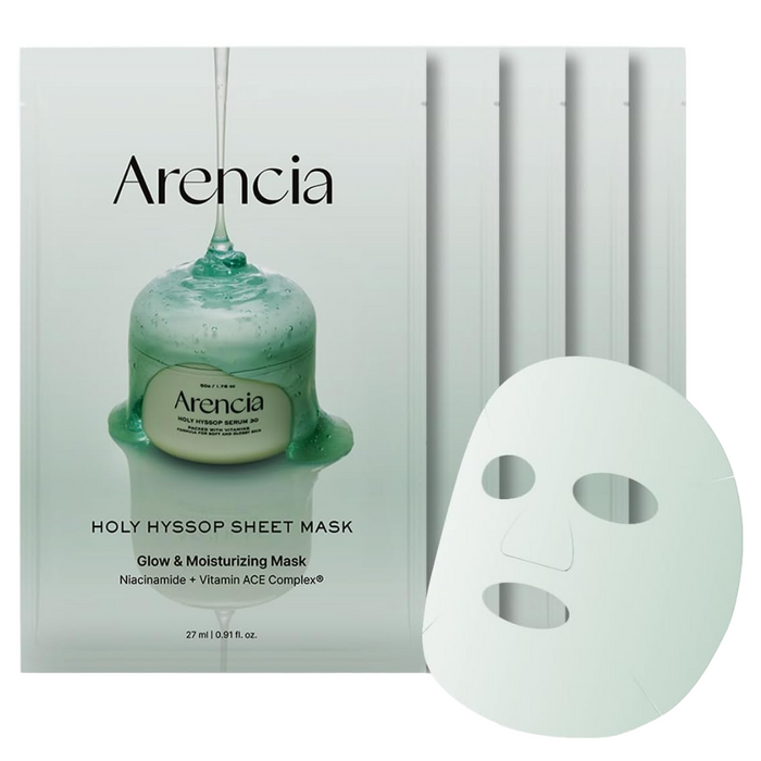 Arencia Holy Hyssop Glow & Moisturising Sheet Mask 5 x 27ml