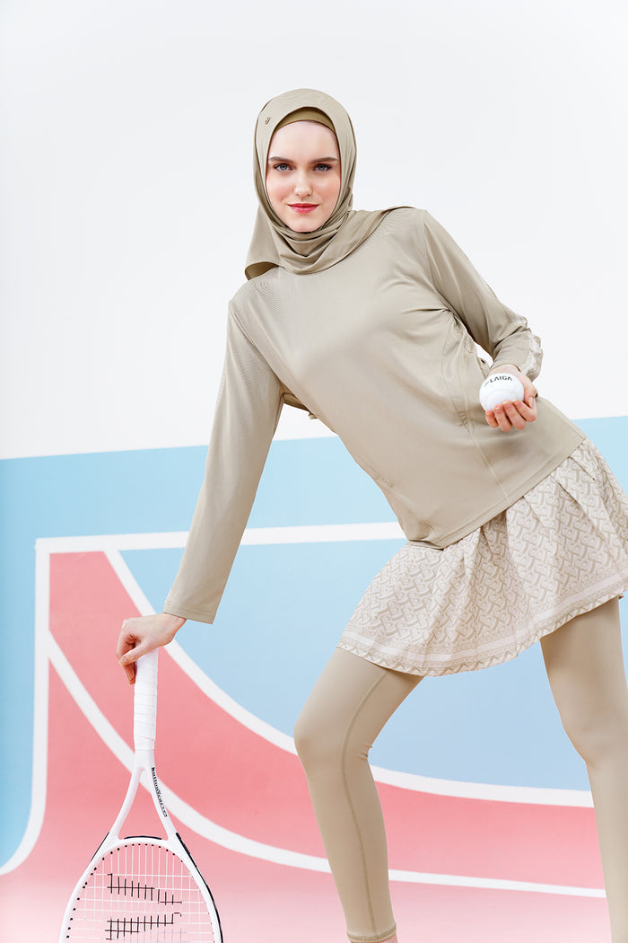 Athleisure Skirted Legging - Beige