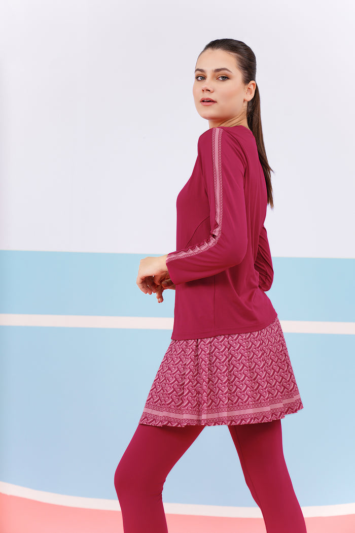 Athleisure Skirted Legging - Magenta