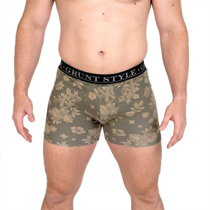 Base Command 2-Pack Boxer Briefs - Dark Gray & Tropical Death Military Green