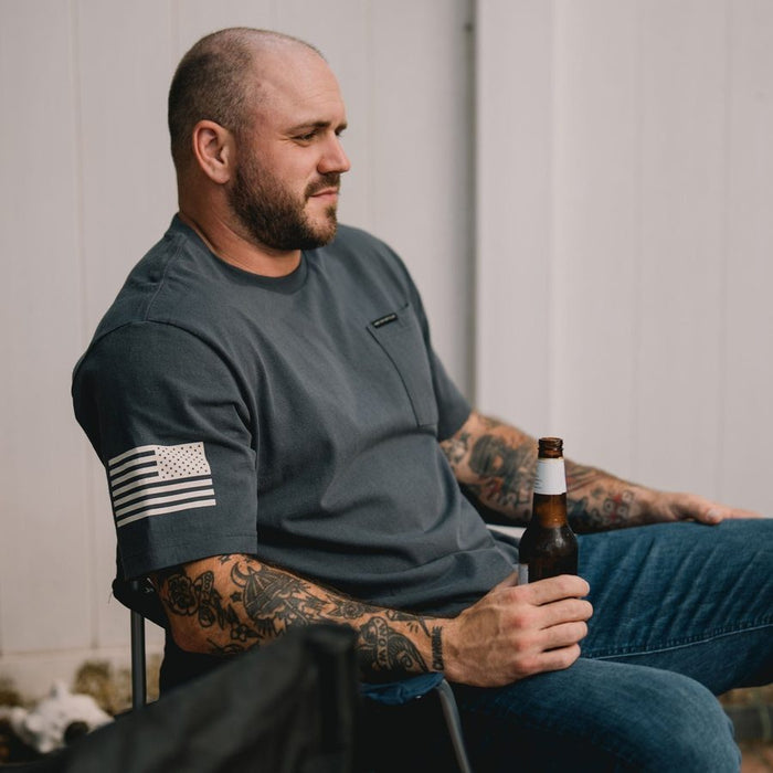Basic Heavyweight Pocket T-Shirt - Charcoal