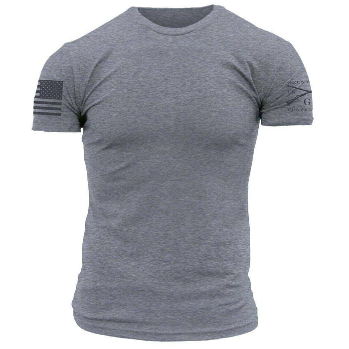 Dark Heather Grey Basic Crew Tee for Men | Men's Patriotic Apparel