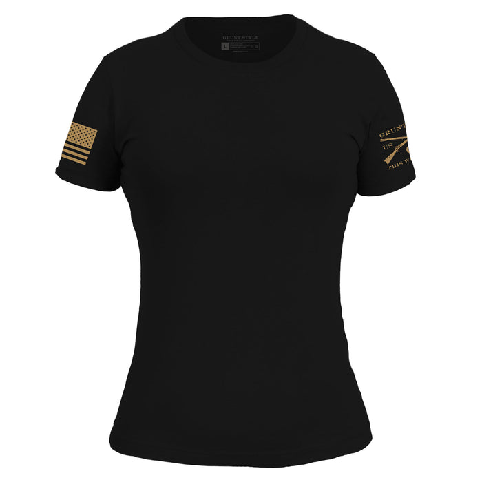 Grunt Style Women's Essential Patriot Slim Fit T-Shirt - Black T-Shirt