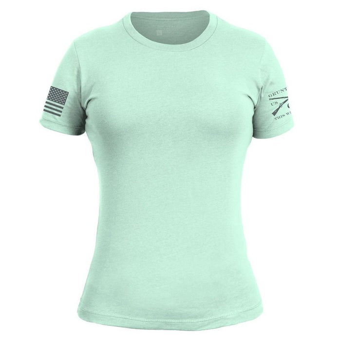 Grunt Style Women's Essential Patriot Slim Fit T-Shirt - Mint T-Shirt