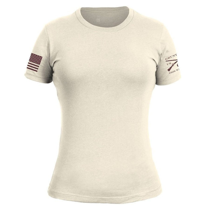 Grunt Style Women's Essential Patriot Slim Fit T-Shirt - Natural T-Shirt
