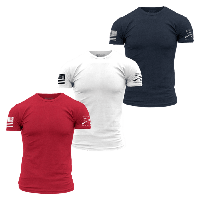 Standard Issue Core Basic T-Shirts - Patriot Pack - 3 Pack