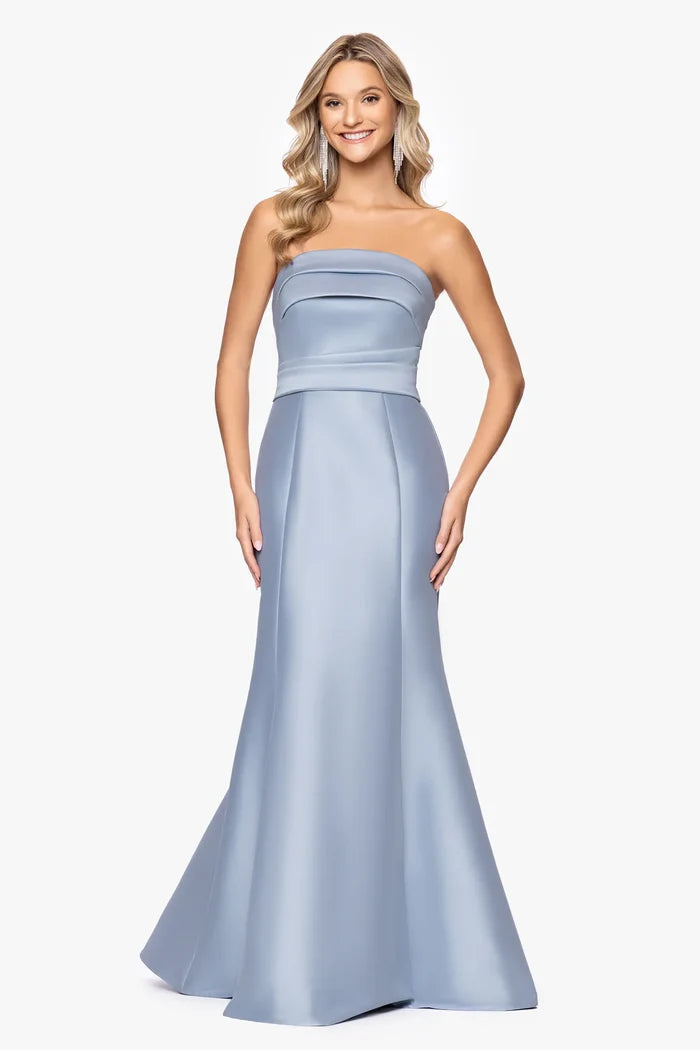 Betsy & Adam Fitted Strapless Long Evening Dress A27723