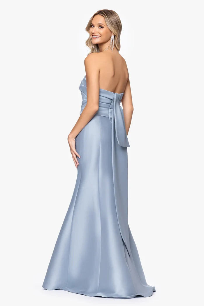 Betsy & Adam Fitted Strapless Long Evening Dress A27723