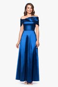 Betsy & Adam Off the Shoulder Long Evening Dress A28067