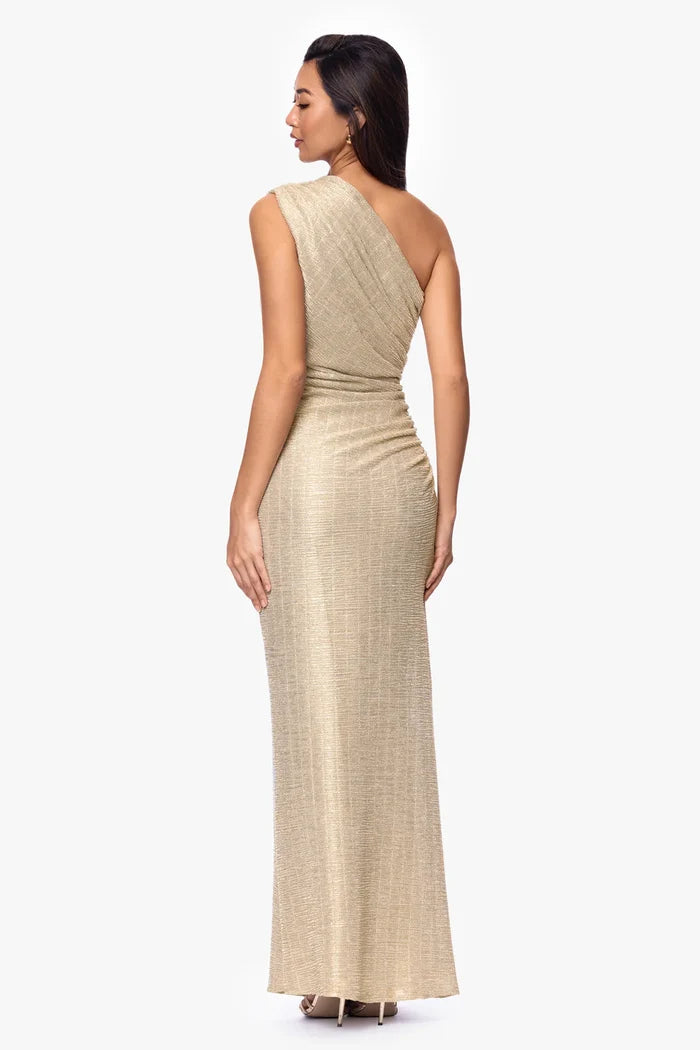 Betsy & Adam One Shoulder Long Evening Dress A27876