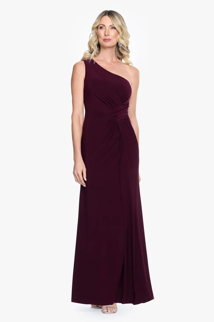 Betsy & Adam One Shoulder Long Evening Dress A28219
