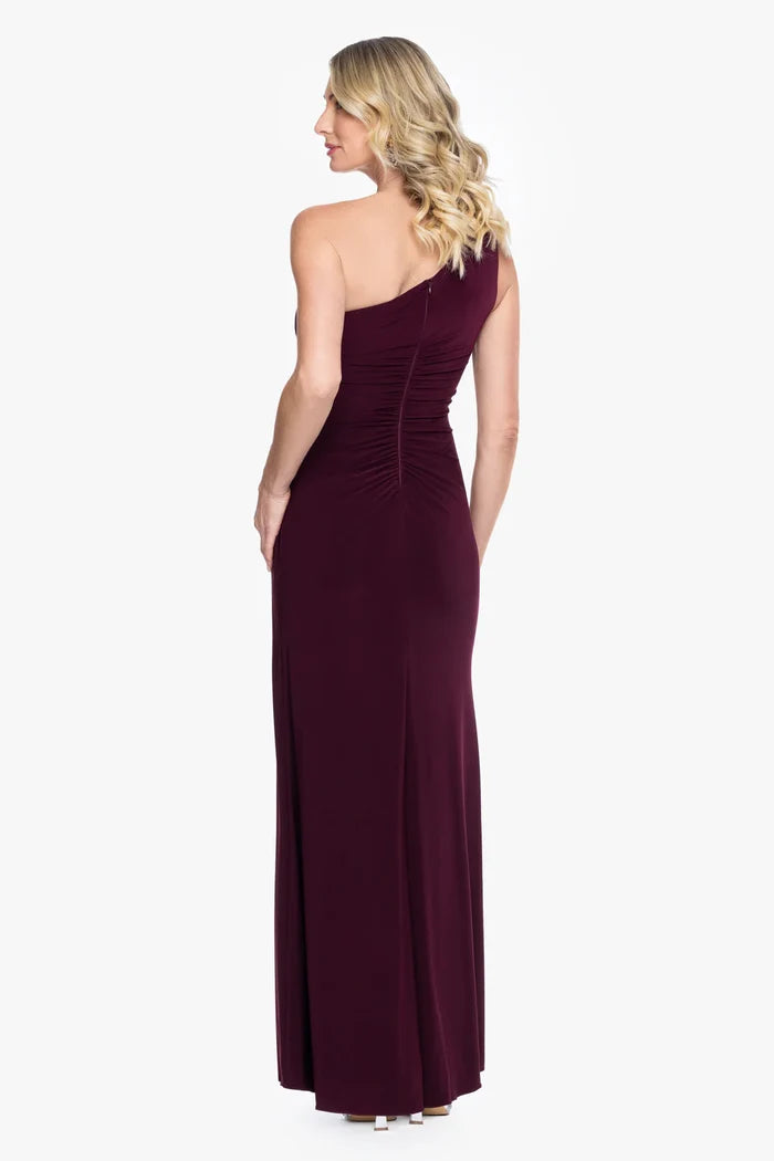 Betsy & Adam One Shoulder Long Evening Dress A28219