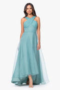Betsy & Adam Organza Long Evening Dress A28056
