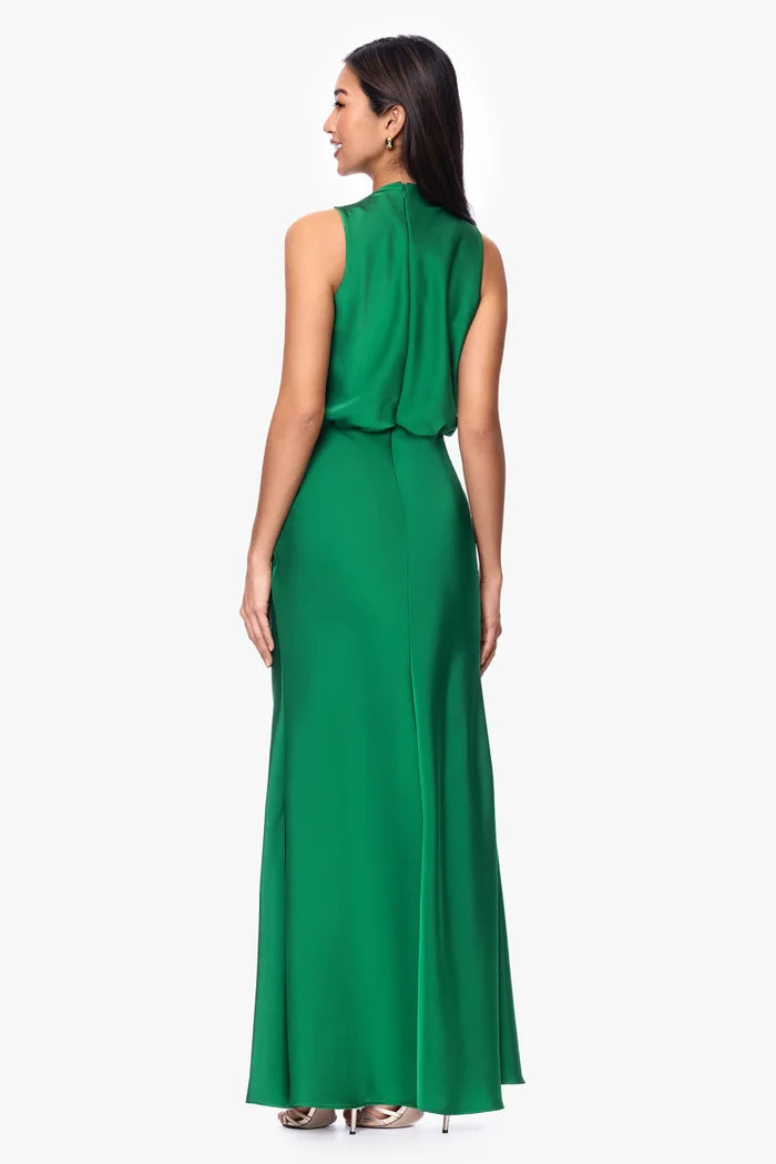 Betsy & Adam Satin Long Evening Dress A27924