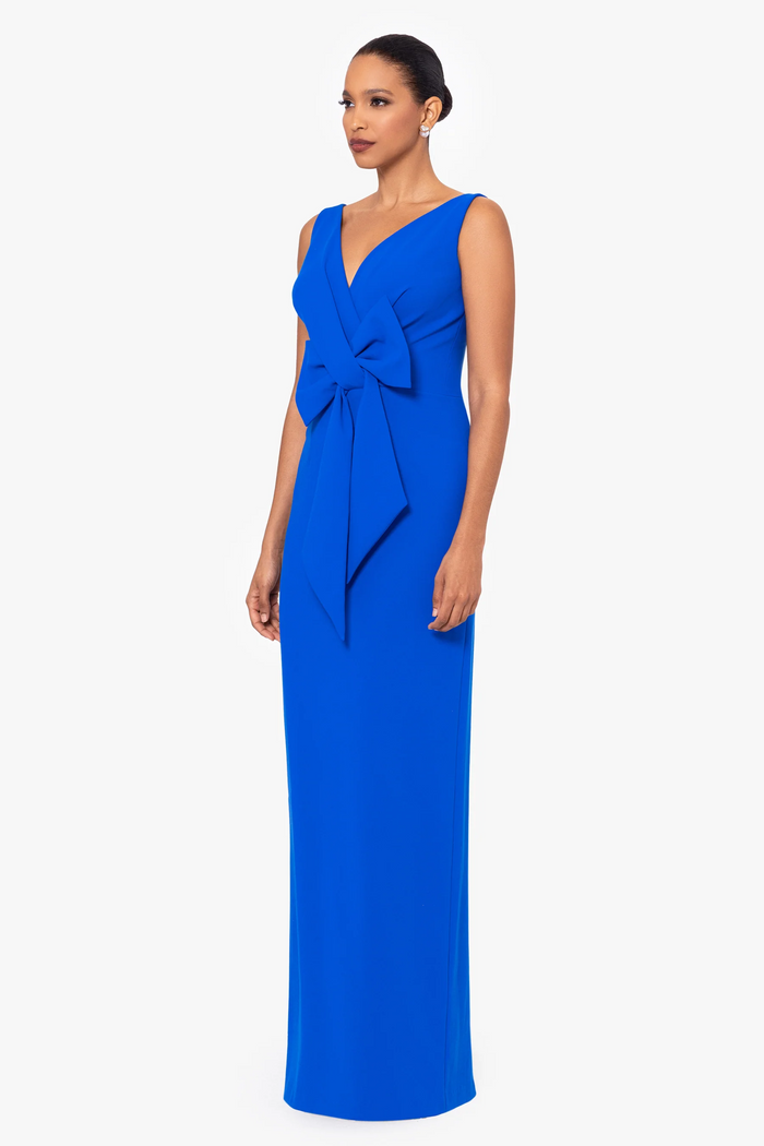 Betsy and Adam "Sam" Scuba Bow Maxi Dress A26475