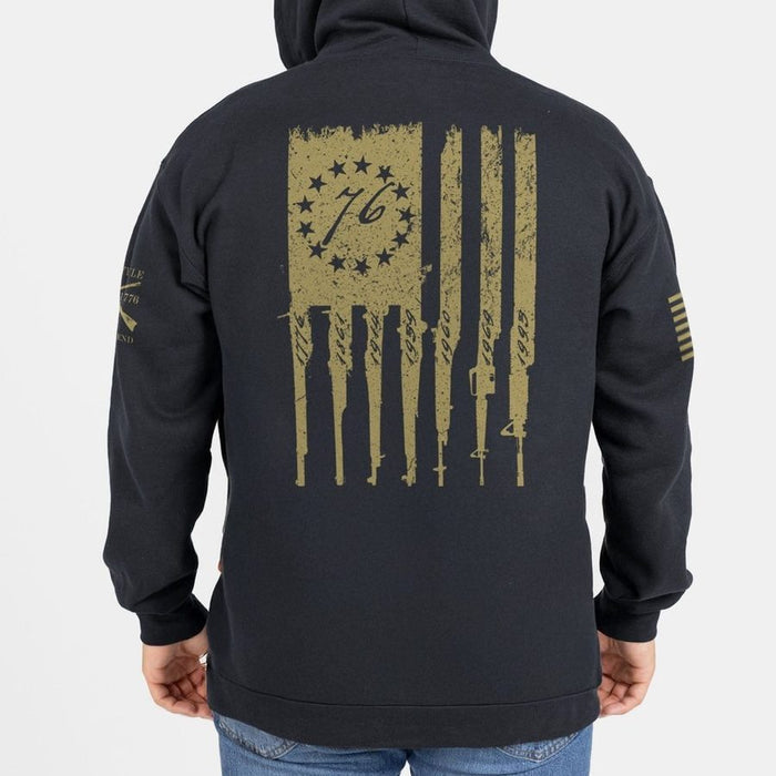 Betsy Rifle Flag Full-Zip Hoodie - Black