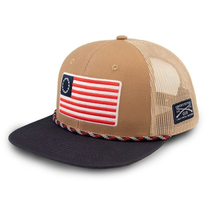 Betsy Rifle Flag Rope Mesh Hat - Coyote