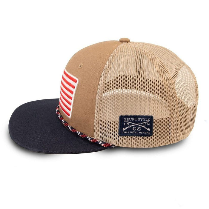 Betsy Rifle Flag Rope Mesh Hat - Coyote