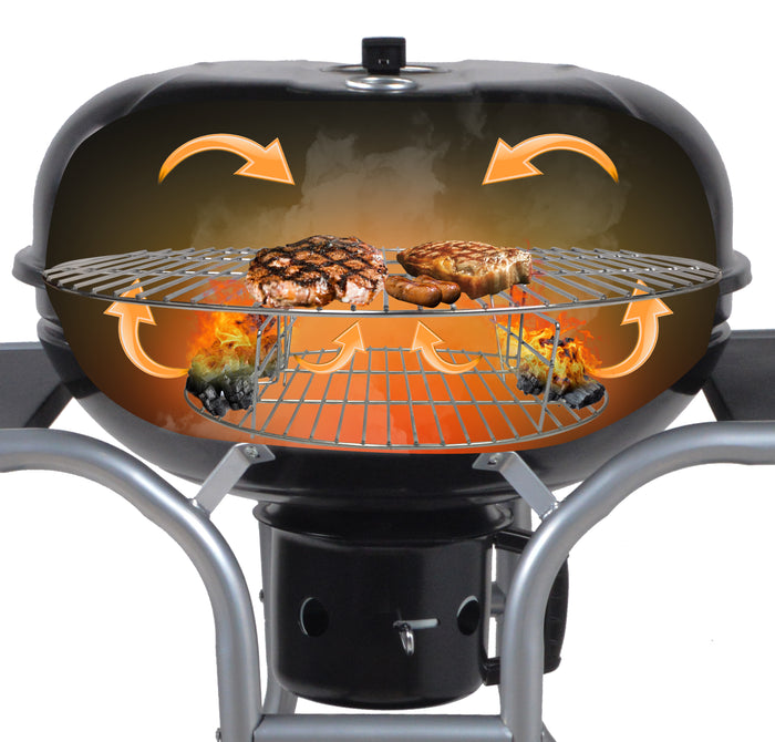Big Bad Charcoal BBQ Grill – Large Size Barbeque Grill for Outdoor Cooking – Cooking Area 21” Diameter