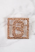 Big Square Textured Brooch - Rose Gold