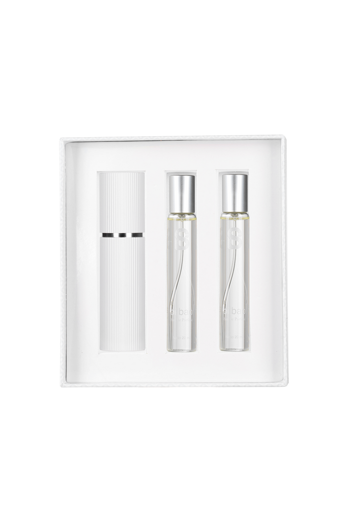 bilbao eau de parfum travel set by buttonscarves beauty set detail
