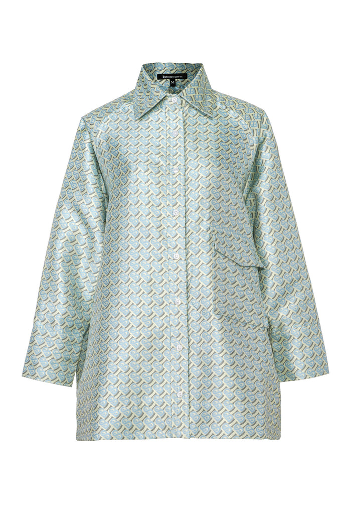 Bimu Jacquard Shirt with Pocket - Blue